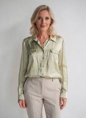 Chemisier coupe fluide manches longues vert VOODOO femme
