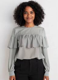 Blouse fermeture boutonnée au dos manches longues noir VOODOO femme