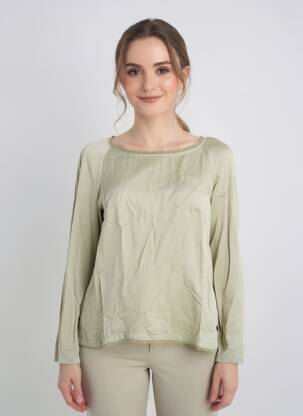 Blouse col rond manches longues vert VOODOO femme