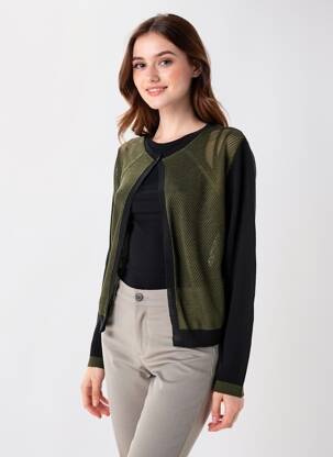 Gilet manches longues stretch vert VOODOO femme