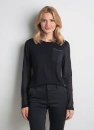 T-shirt manches longues manches longues noir VOODOO femme