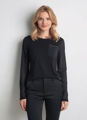 T-shirt manches longues manches longues noir VOODOO femme