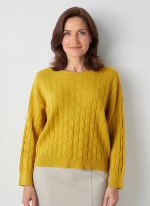 Pull col bateau manches longues jaune QUATTRO femme