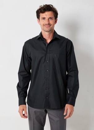 Chemise manches longues poches noir ETERNA homme