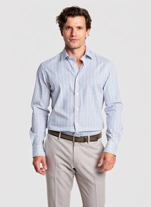 Chemise manches longues coupe cintrée bleu CH. K. WILLIAMS homme