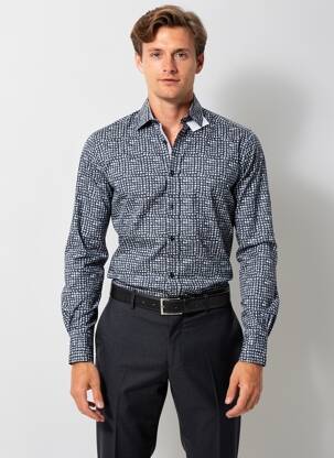 Chemise manches longues coupe cintrée gris VENTI homme