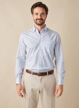 Chemise manches longues coupe cintrée bleu CASAMODA homme