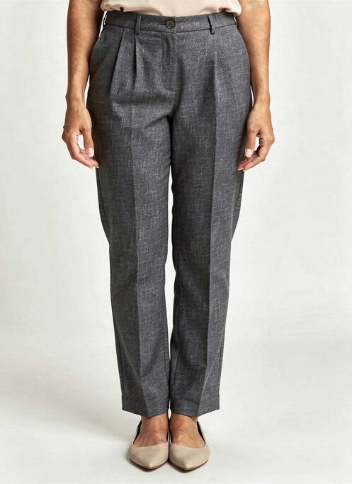 Pantalon slim fermeture zippée sous rabat boutonné taille haute noir JUMFIL femme