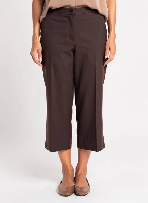 Pantacourt coupe droite taille normale marron BRUNO SAINT HILAIRE femme