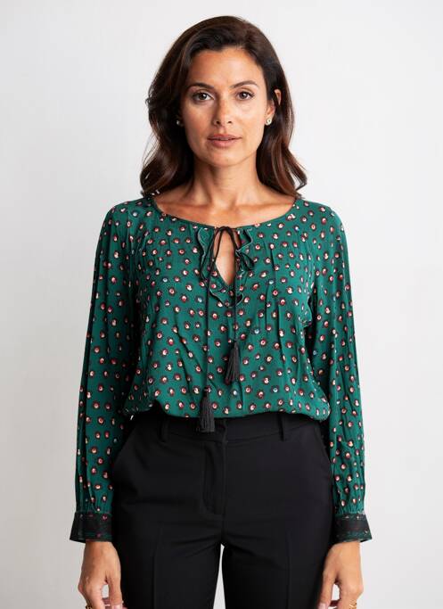 Blouse imprimé fantaisie manches longues vert VOODOO femme