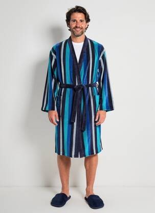 Peignoir col v bleu EMINENCE homme
