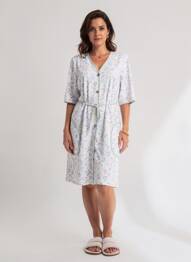Chemise de nuit col v blanc MASSANA femme