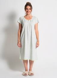 Chemise de nuit imprimé fantaisie vert MASSANA femme