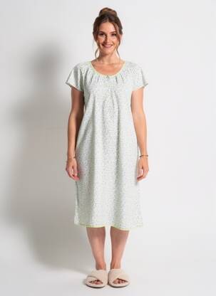 Chemise de nuit imprimé fantaisie vert MASSANA femme