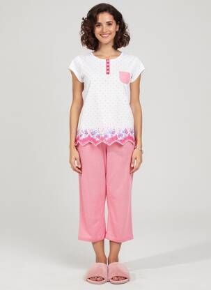 Pyjama manches courtes blanc MASSANA femme