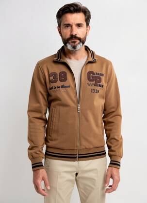 Veste casual resserrée sur le bas marron DELAHAYE homme