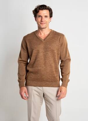 Pull col v manches longues marron BANDE ORIGINALE homme