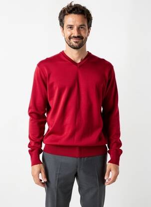 Pull col v manches longues rouge BANDE ORIGINALE homme