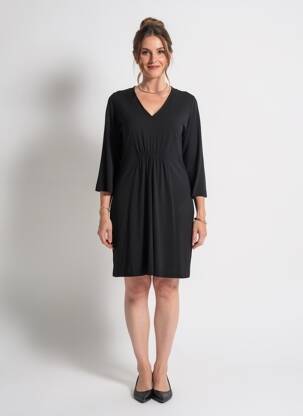 Robe courte manches longues manches longues noir MASAI femme
