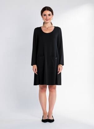 Robe courte manches longues manches longues noir 3322 femme