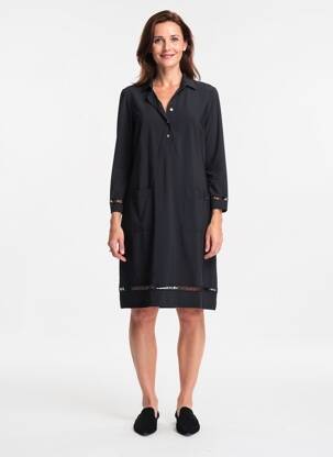 Robe courte manches longues manches longues noir MC PLANET femme