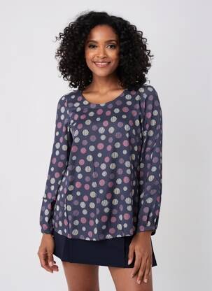 Blouse tissage popeline manches longues bleu MES SOEURS ET MOI femme
