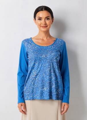 Top manches longues manches longues bleu SANDWICH femme
