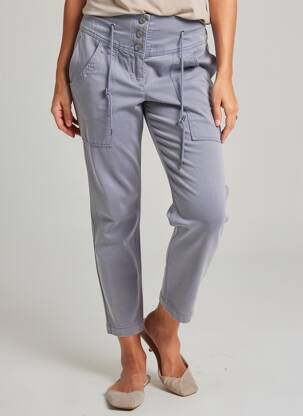 Pantalon slim tissage popeline taille normale bleu SANDWICH femme