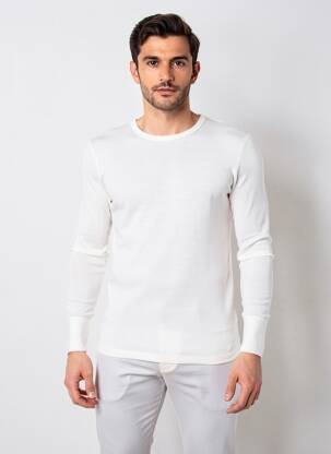 T-shirt coupe cintrée manches longues blanc EMINENCE homme