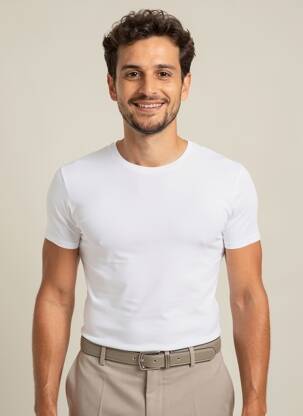 T-shirt coupe cintrée manches courtes blanc EMINENCE homme