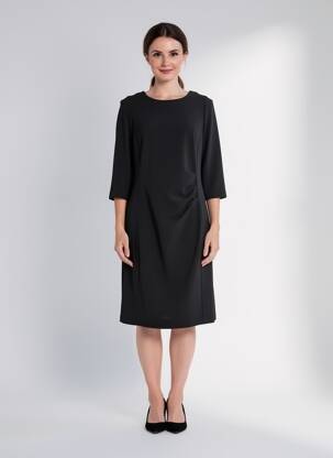 Robe mi-longue manches 3/4 manches 3/4 noir JUMFIL femme