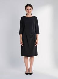 Robe mi-longue manches 3/4 manches 3/4 noir JUMFIL femme