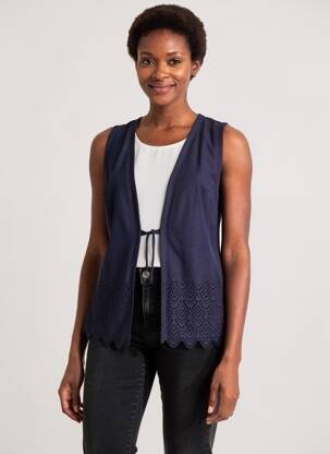 Gilet sans manche coupe droite bleu JUMFIL femme