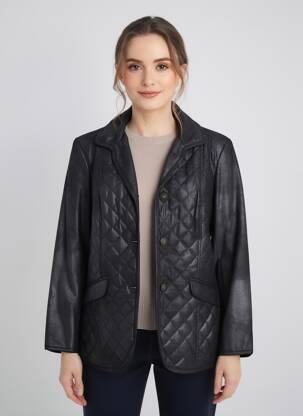 Veste casual col tailleur noir JUMFIL femme