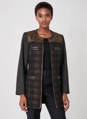 Veste casual col rond noir JUMFIL femme