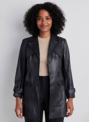 Trench poches sans capuche noir JUMFIL femme