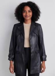 Trench coupe cintrée sans capuche noir JUMFIL femme