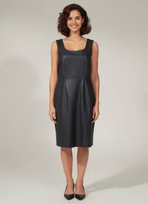Robe mi-longue sans manche sans manche noir JUMFIL femme