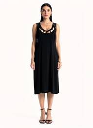 Robe mi-longue sans manche sans manche noir JUMFIL femme