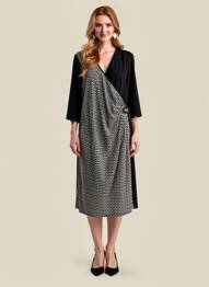 Robe mi-longue manches 3/4 manches 3/4 noir JUMFIL femme