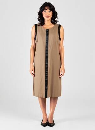 Robe mi-longue sans manche sans manche marron JUMFIL femme