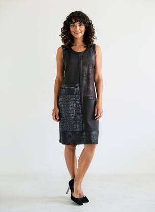 Robe mi-longue sans manche sans manche noir JUMFIL femme