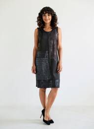 Robe mi-longue sans manche sans manche noir JUMFIL femme