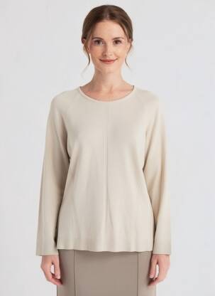 Pull stretch manches longues beige JUMFIL femme