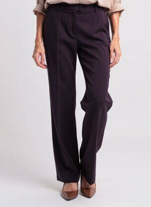 Pantalon droit tissage popeline taille normale violet JUMFIL femme