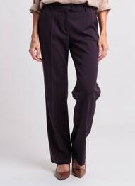 Pantalon droit tissage popeline taille normale violet JUMFIL femme