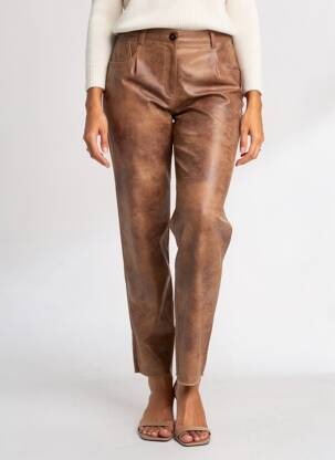 Pantalon droit stretch taille normale marron JUMFIL femme