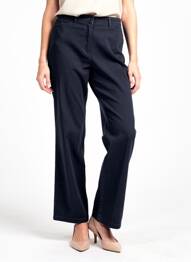 Pantalon droit stretch taille normale bleu SAINT HILAIRE femme