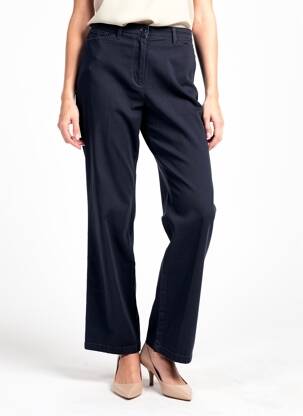 Pantalon droit stretch taille normale bleu SAINT HILAIRE femme
