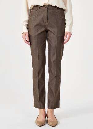 Pantalon droit stretch taille normale marron JUMFIL femme